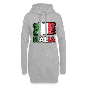 Italie Italien Italien Italie - Sweat-shirt à capuche long Femme - gris chiné - Devant