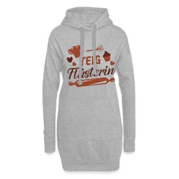 Teig Flüsterin Bäckerin Kuchen Spruch - Hoodie-Kleid - Grau meliert - Vorne