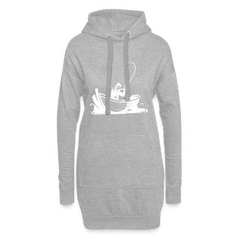 Angler - Fisherman - Boot - Fishing - Hoodie-Kleid - Grau meliert - Vorne