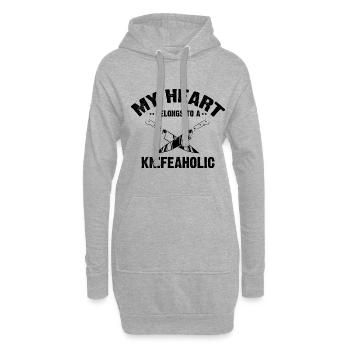 Mein Herz gehört einem Messerfan Messersammler - Hoodie-Kleid - Grau meliert - Vorne