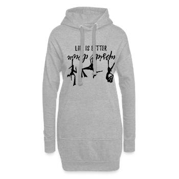 Life Is Better Upside Down Acrobatics Acrobat Gymn - Hoodie-Kleid - Grau meliert - Vorne