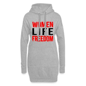 Women life freedom - Sweat-shirt à capuche long Femme - gris chiné - Devant