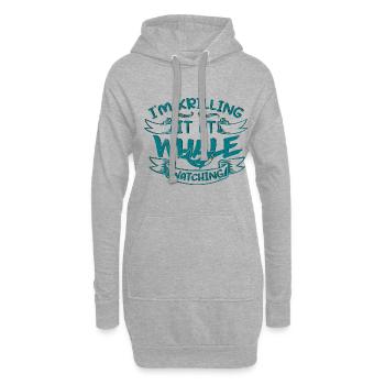Orca Beobachtung für Buckelwale und Meerwale - Hoodie-Kleid - Grau meliert - Vorne