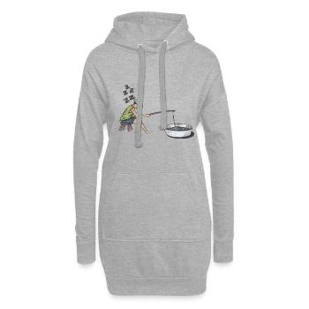 Pêche pêcheur passe-temps pêche pêche sportive - Sweat-shirt à capuche long Femme - gris chiné - Devant