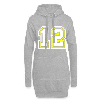 Symbole de 12 chiffres - Sweat-shirt à capuche long Femme - gris chiné - Devant