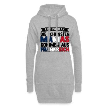 Franzosen Französisch Frankreich - Hoodie-Kleid - Grau meliert - Vorne