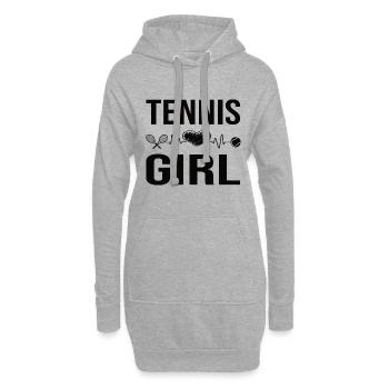 Tennis Girl Tennis Fille Idée cadeau - Sweat-shirt à capuche long Femme - gris chiné - Devant