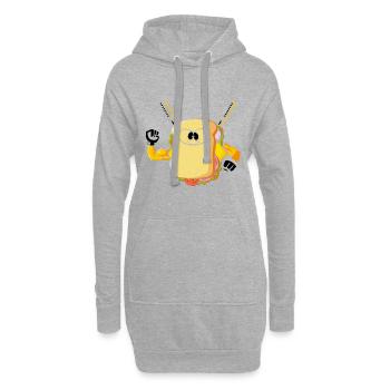 Sandwich Ninja Karate Warrior Japan Geschenk - Hoodie-Kleid - Grau meliert - Vorne