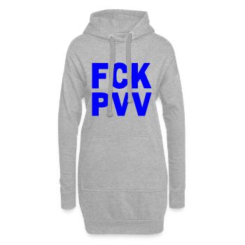 Fck pvv - Sweat-shirt à capuche long Femme - gris chiné - Devant