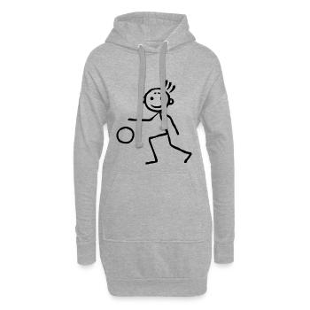 Joueur de handball cool Handball Homme-bâton - Sweat-shirt à capuche long Femme - gris chiné - Devant