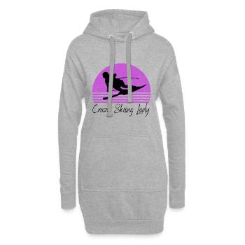 Skieur - Sweat-shirt à capuche long Femme - gris chiné - Devant