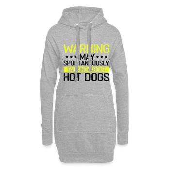 Jour et nuit Hot Dog Food Cadeau FastFood - Sweat-shirt à capuche long Femme - gris chiné - Devant