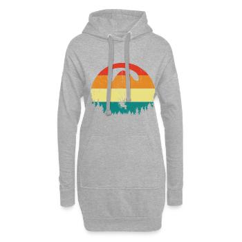Retro Graphic Paragliding Paraglider Parachute Sky - Hoodie-Kleid - Grau meliert - Vorne