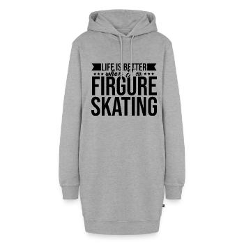 Life Is Better When I'm Figure Skating Ice Skater - Hoodie-Kleid - Grau meliert - Vorne