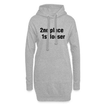 2nd place - 1st looser - winner - competition - - Sweat-shirt à capuche long Femme - gris chiné - Devant
