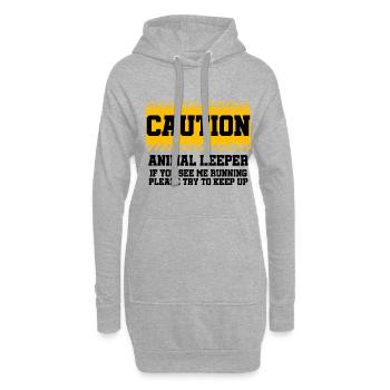 Caution Animal Keeper If You See Me Running Zoolog - Hoodie-Kleid - Grau meliert - Vorne