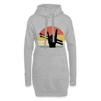 Tambour rétro Tambour Amateur de musique Tambour - Sweat-shirt à capuche long Femme - gris chiné - Devant