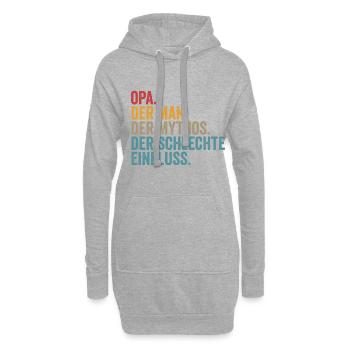 Großvater Opa - Hoodie-Kleid - Grau meliert - Vorne