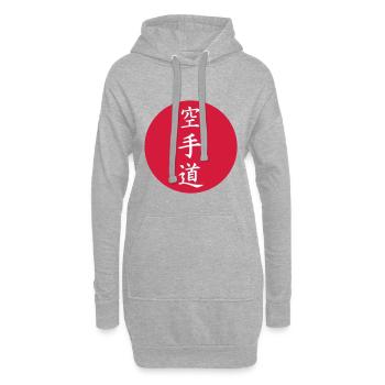 karaté - Sweat-shirt à capuche long Femme - gris chiné - Devant