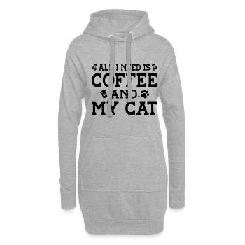 All I Need Is Coffee And My Cat Pet Animals Cat Ow - Hoodie-Kleid - Grau meliert - Vorne