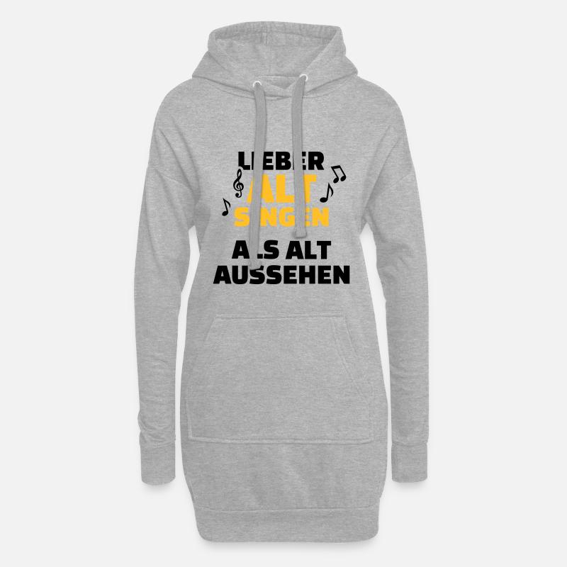 Chor - Hoodie-Kleid - Grau meliert