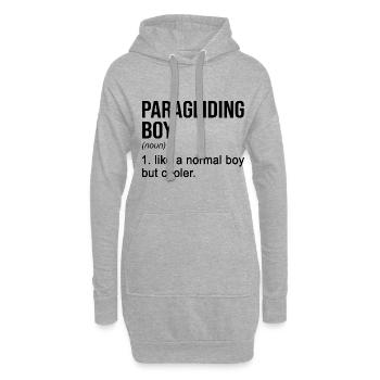 Paragliding Boy Like A Normal Boy But Cooler Parag - Hoodie-Kleid - Grau meliert - Vorne