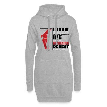 Walk Ice Medication Repeat - Hoodie-Kleid - Grau meliert - Vorne