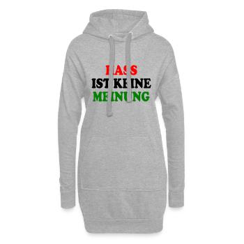 hass ist keine meinung - Hoodie-Kleid - Grau meliert - Vorne