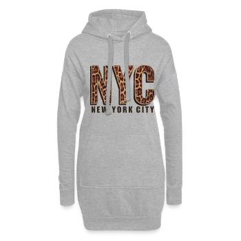 New York City Skyline - Hoodie-Kleid - Grau meliert - Vorne