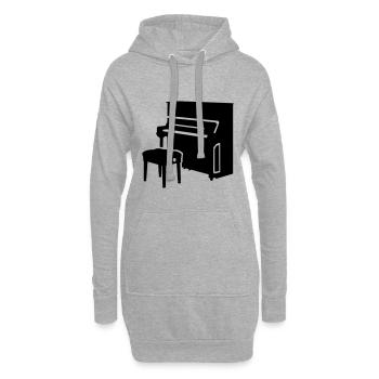 Klavier - Hoodie-Kleid - Grau meliert - Vorne