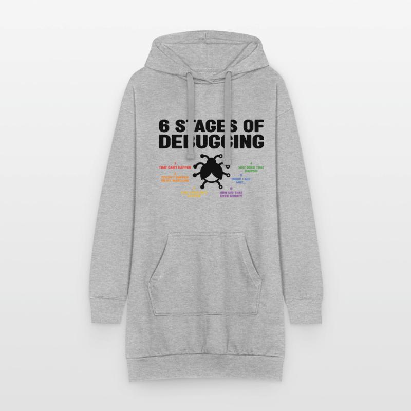 6 Stages Of Debugging Coder Programmer Software De Hoodie-Kleid