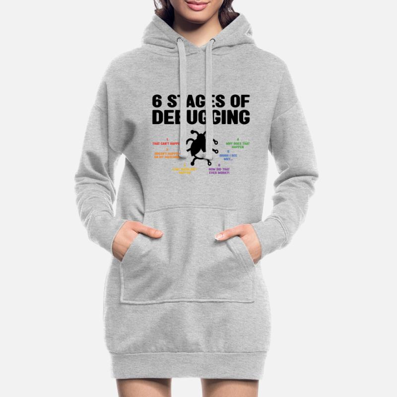 6 Stages Of Debugging Coder Programmer Software De Hoodie-Kleid