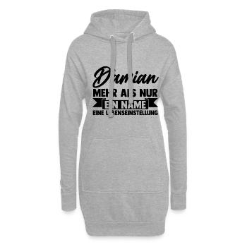 Vorname Damian - Hoodie-Kleid - Grau meliert - Vorne