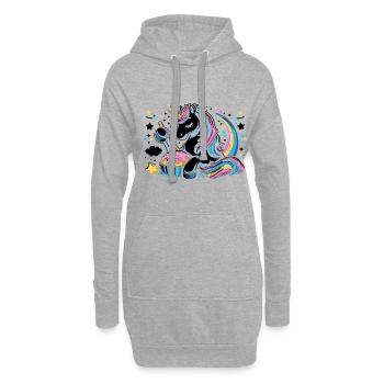 Licorne Cupcake Coeur Boulanger Cuisson Cuire Cupcakes - Sweat-shirt à capuche long Femme - gris chiné - Devant