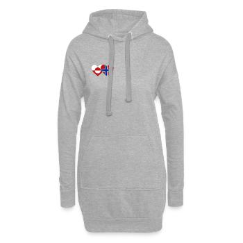 Drapeau du Groenland, Norvège, mains, forme de cœur - Sweat-shirt à capuche long Femme - gris chiné - Devant