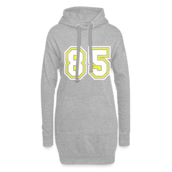 Symbole numérique 85 - Sweat-shirt à capuche long Femme - gris chiné - Devant
