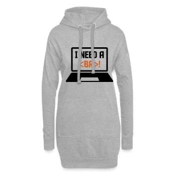 I Need A Break Coding Programming Computer Scienti - Hoodie-Kleid - Grau meliert - Vorne