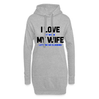 I Love It When My Wife Lets Me Go Climbing Boulder - Hoodie-Kleid - Grau meliert - Vorne