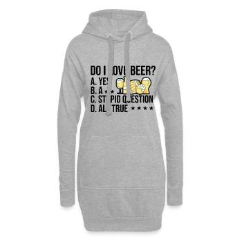 Do I Love Beer Yes A Stupid Question All True Brew - Hoodie-Kleid - Grau meliert - Vorne