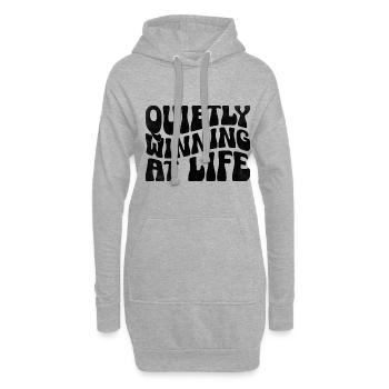 Gagner tranquillement à la vie Dictons pour les introvertis - Sweat-shirt à capuche long Femme - gris chiné - Devant