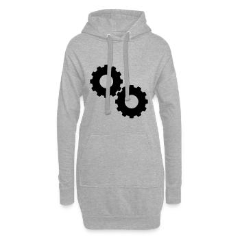 Zahnrad - Hoodie-Kleid - Grau meliert - Vorne