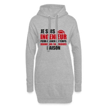 ingénieurie,humour,mécanique,ingenieurs,ingenieur - Sweat-shirt à capuche long Femme - gris chiné - Devant