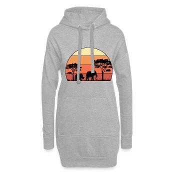 Retro Graphic Animal Keeper Zoo Keeper Animal Love - Hoodie-Kleid - Grau meliert - Vorne