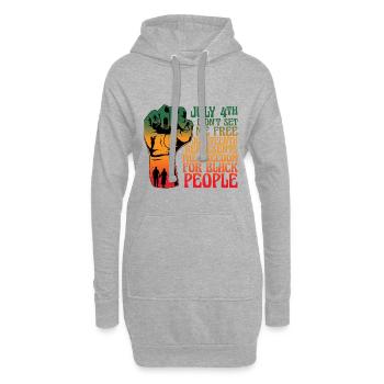Le 4 juillet ne m’a pas libéré - Sweat-shirt à capuche long Femme - gris chiné - Devant