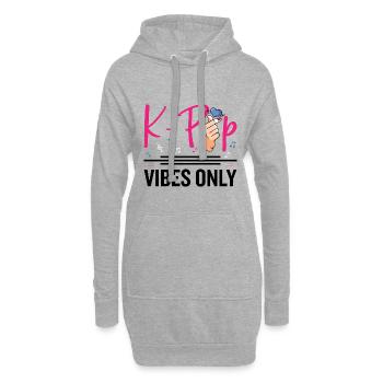 K-Pop Vibes seulement - Sweat-shirt à capuche long Femme - gris chiné - Devant