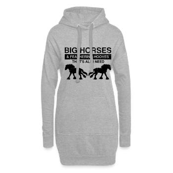 Conception Clydesdale pour clydesdale Riders - Sweat-shirt à capuche long Femme - gris chiné - Devant