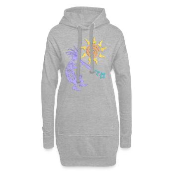 Native American Kokopelli Musican With Flute 1 - Hoodie-Kleid - Grau meliert - Vorne