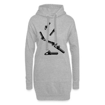 Icône d’icône de tronçonneuse - Sweat-shirt à capuche long Femme - gris chiné - Devant