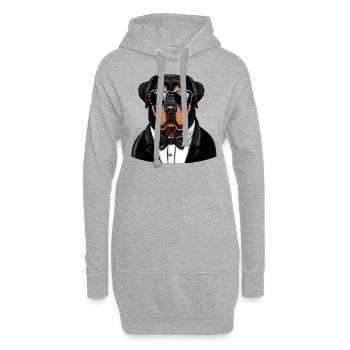 Rottweiler tragen Pilotenhosen - Hoodie-Kleid - Grau meliert - Vorne