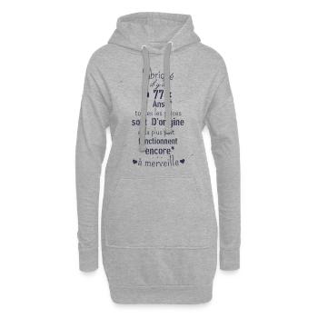 Fabriqué il y a 77 ans - Sweat-shirt à capuche long Femme - gris chiné - Devant